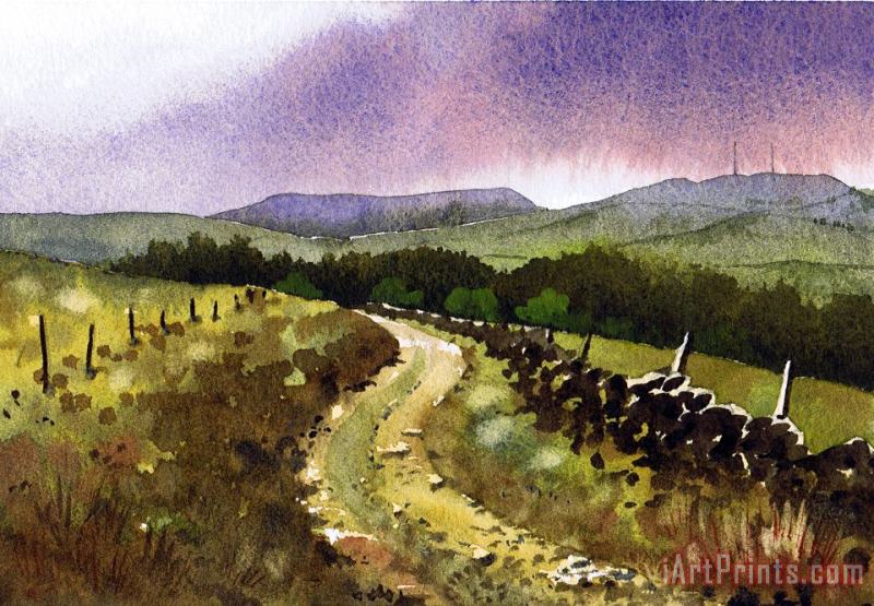 Looking Towards Pole Moor painting - Paul Dene Marlor Looking Towards Pole Moor Art Print