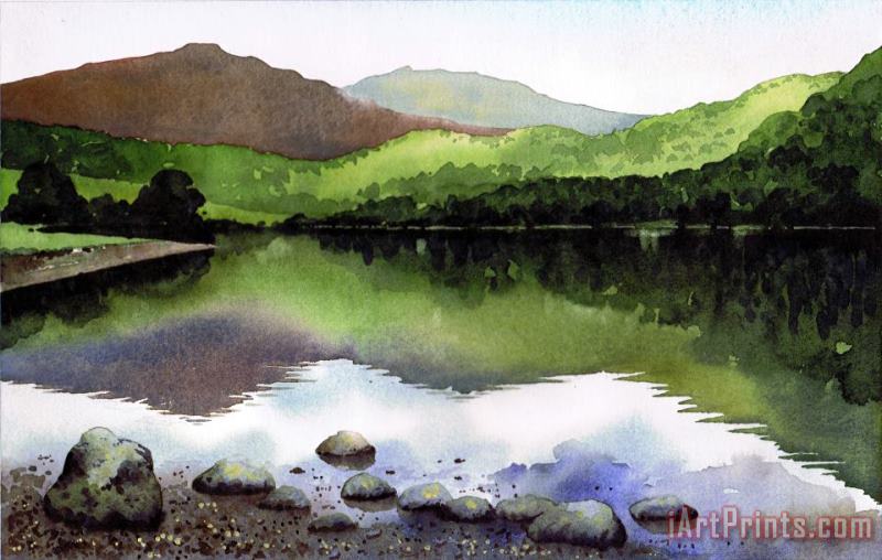 Rydal Water painting - Paul Dene Marlor Rydal Water Art Print