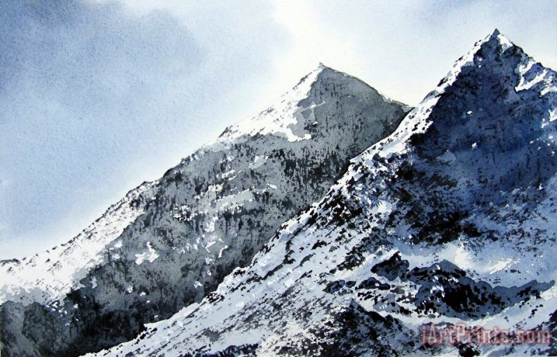 Snowdon painting - Paul Dene Marlor Snowdon Art Print