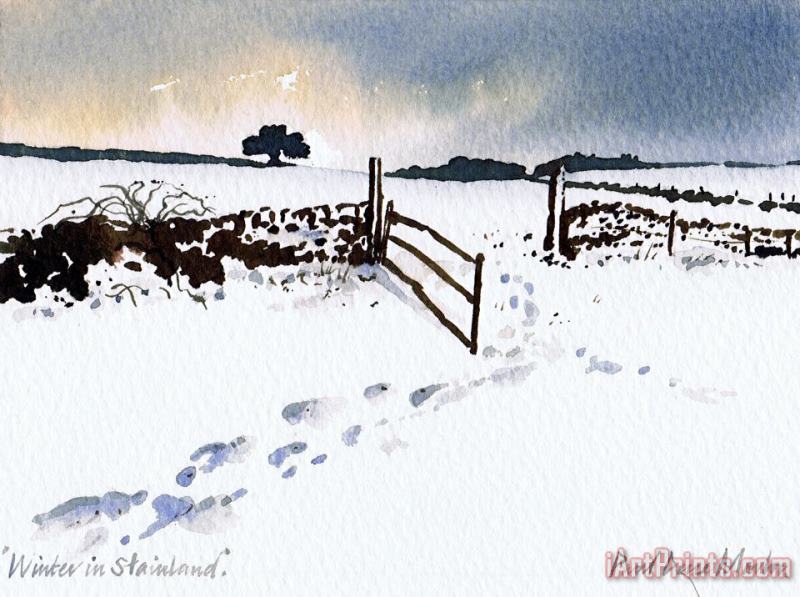 Winter in Stainland painting - Paul Dene Marlor Winter in Stainland Art Print
