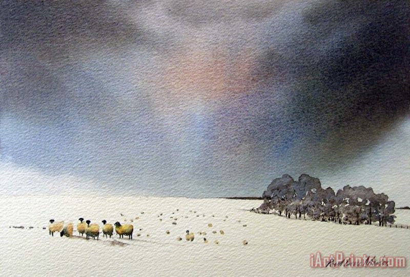 Winter Snow Swaledale painting - Paul Dene Marlor Winter Snow Swaledale Art Print
