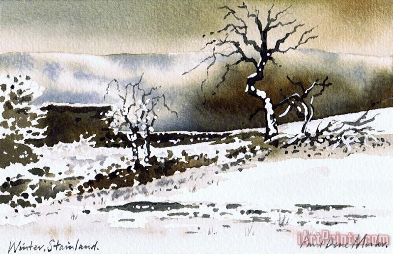 Winter Stainland painting - Paul Dene Marlor Winter Stainland Art Print