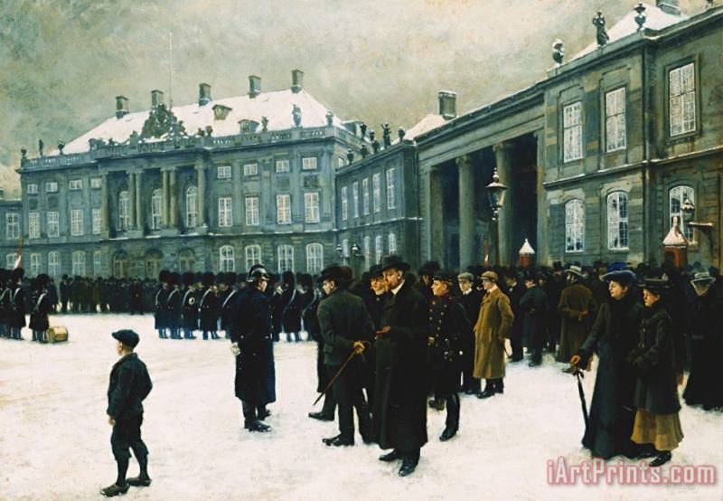Changing Of The Guard At Amalienborg Palace painting - Paul Fischer Changing Of The Guard At Amalienborg Palace Art Print