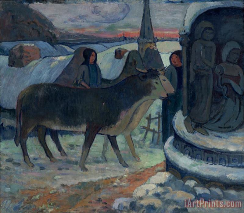 Paul Gauguin Christmas Night (the Blessing of The Oxen) Art Print