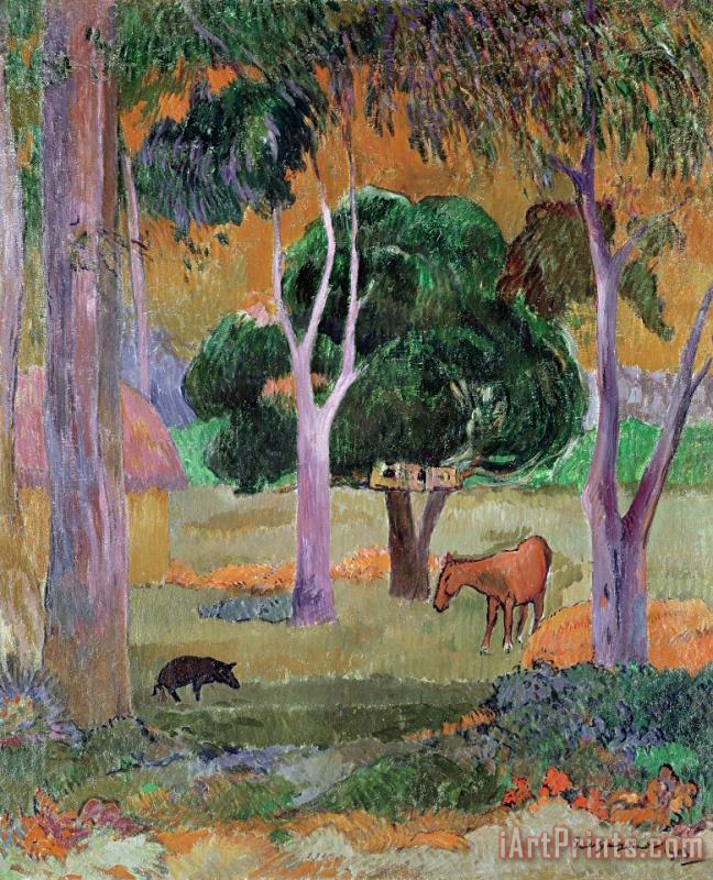 Dominican Landscape painting - Paul Gauguin Dominican Landscape Art Print