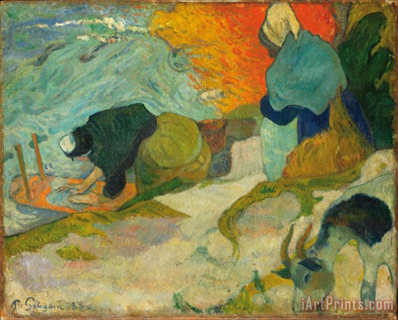 Paul Gauguin Laveuses a Arles (washerwomen in Arles) Art Painting