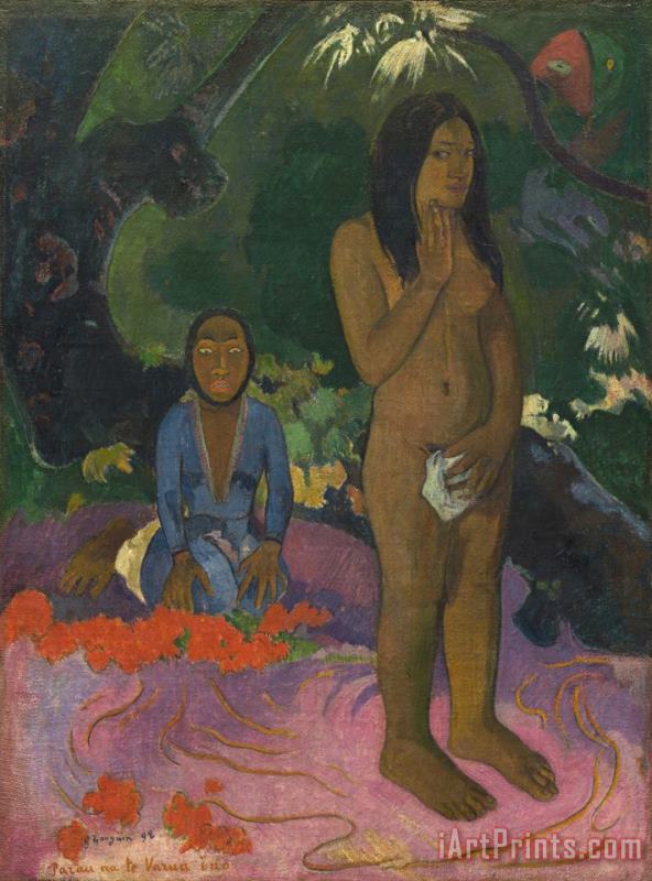 Parau Na Te Varua Ino (words of The Devil) painting - Paul Gauguin Parau Na Te Varua Ino (words of The Devil) Art Print