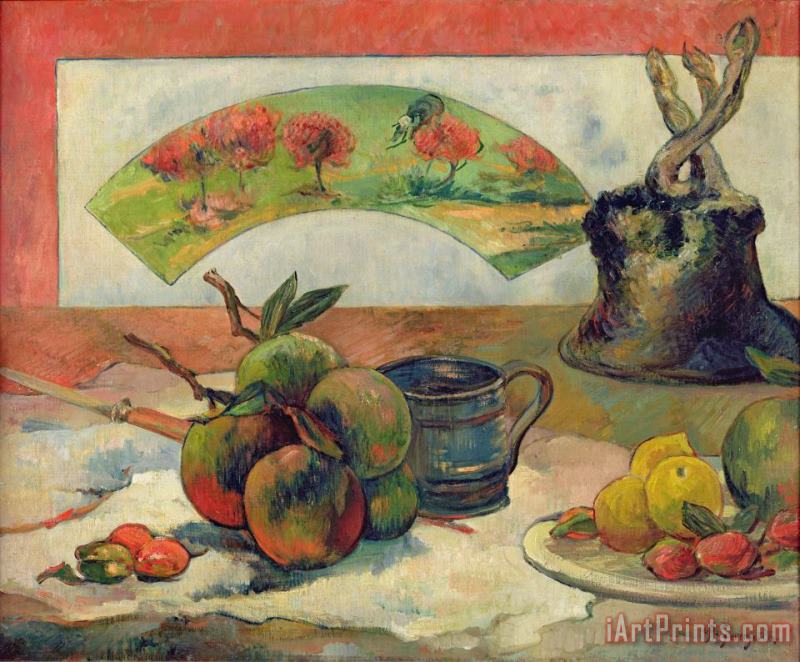 Still Life with a Fan painting - Paul Gauguin Still Life with a Fan Art Print