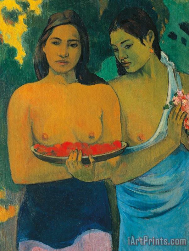 Paul Gauguin Tahiti Two Tahitian Women Art Painting