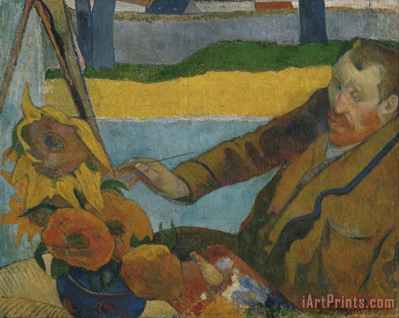 Paul Gauguin Vincent Van Gogh Painting Sunflowers Art Painting