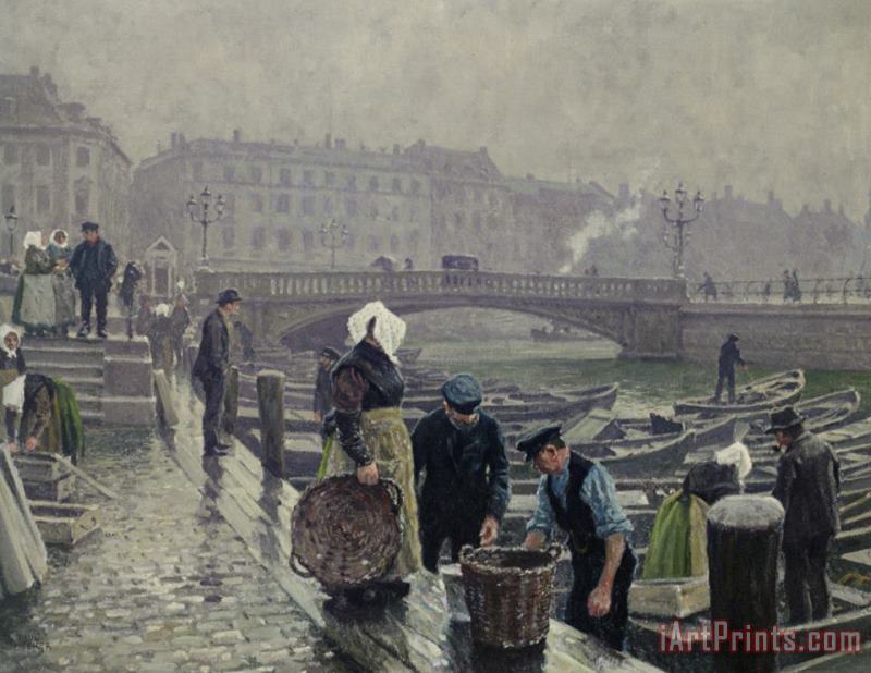 Ved Gammel Strand painting - Paul Gustave Fischer Ved Gammel Strand Art Print