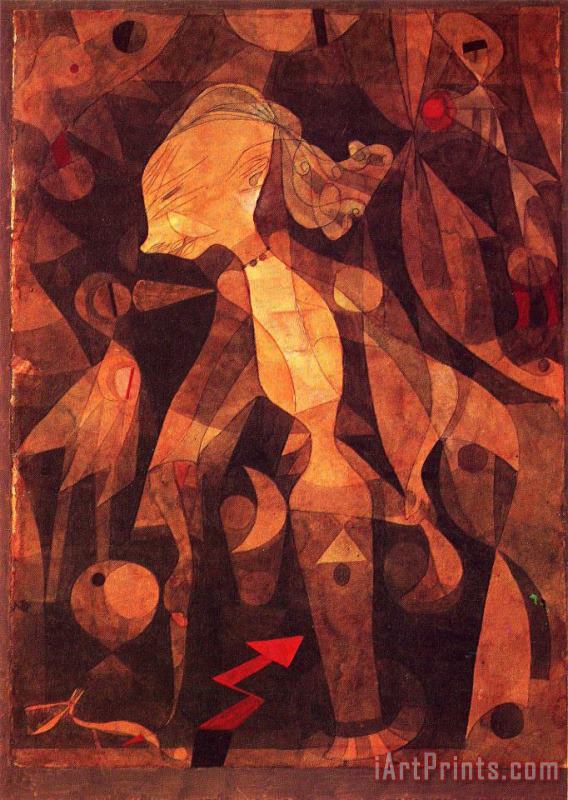 Paul Klee A Young Ladys Adventure 1921 Art Print