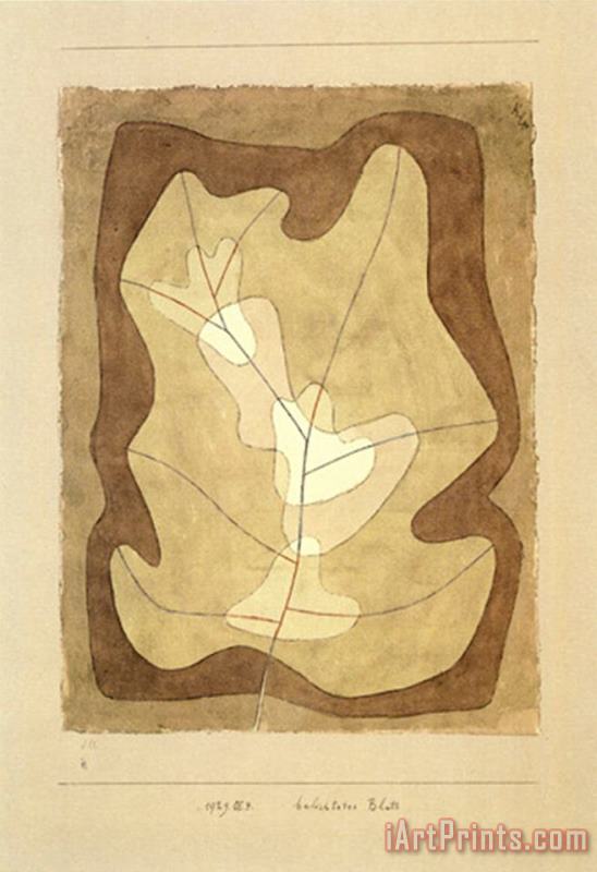 Paul Klee Illuminated Leaf C 1929 Art Print
