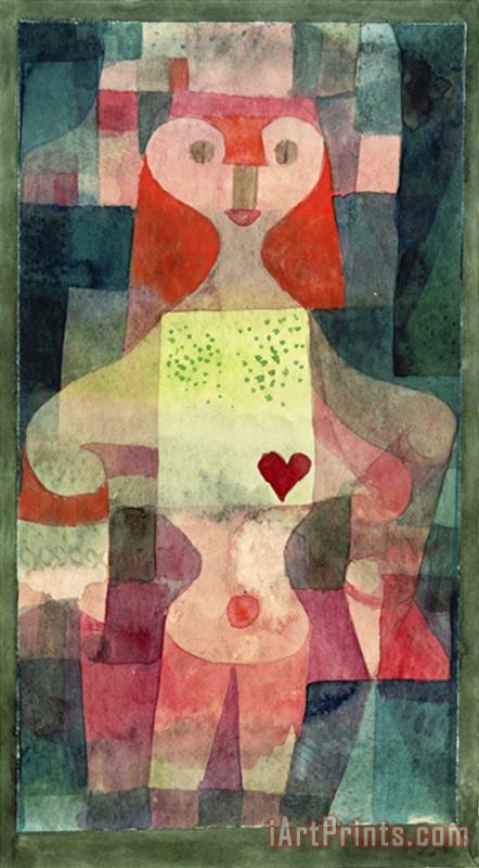 Queen of Hearts Herzdame 1922 painting - Paul Klee Queen of Hearts Herzdame 1922 Art Print