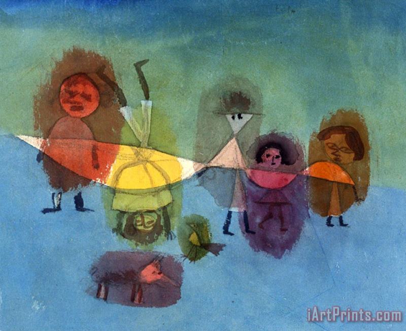 Small Children Kindergruppe painting - Paul Klee Small Children Kindergruppe Art Print