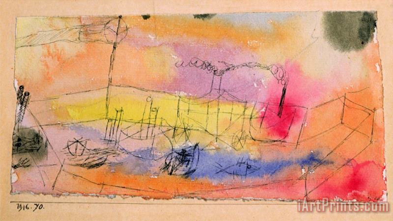 The Fish in The Harbour 1916 painting - Paul Klee The Fish in The Harbour 1916 Art Print