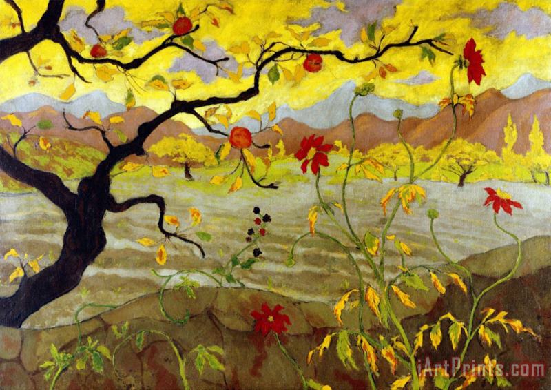 Apple Tree with Red Fruit 1902 painting - Paul Ranson Apple Tree with Red Fruit 1902 Art Print