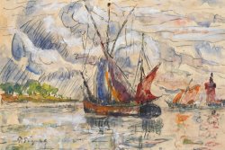 Paul Signac Fishing Boats In La Rochelle painting