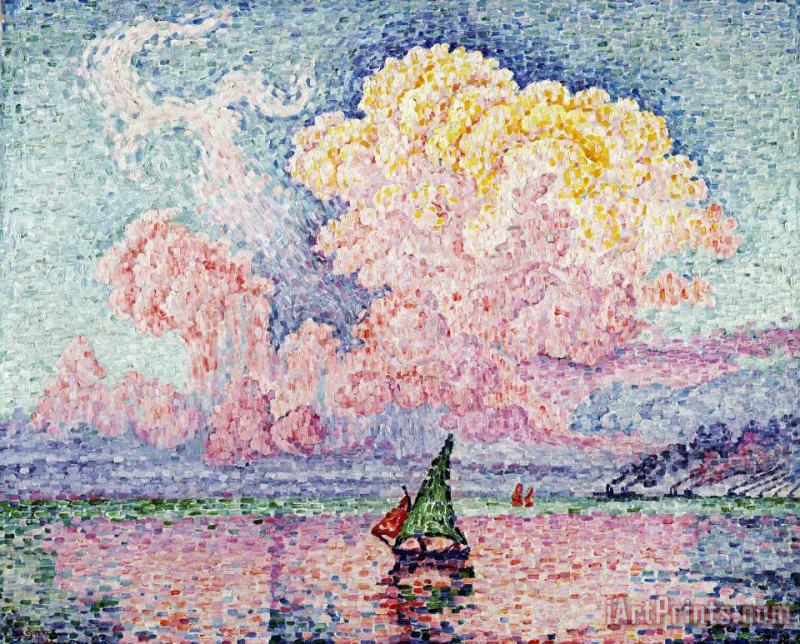 Pink Clouds, Antibes painting - Paul Signac Pink Clouds, Antibes Art Print