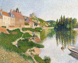 Paul Signac The River Bank painting