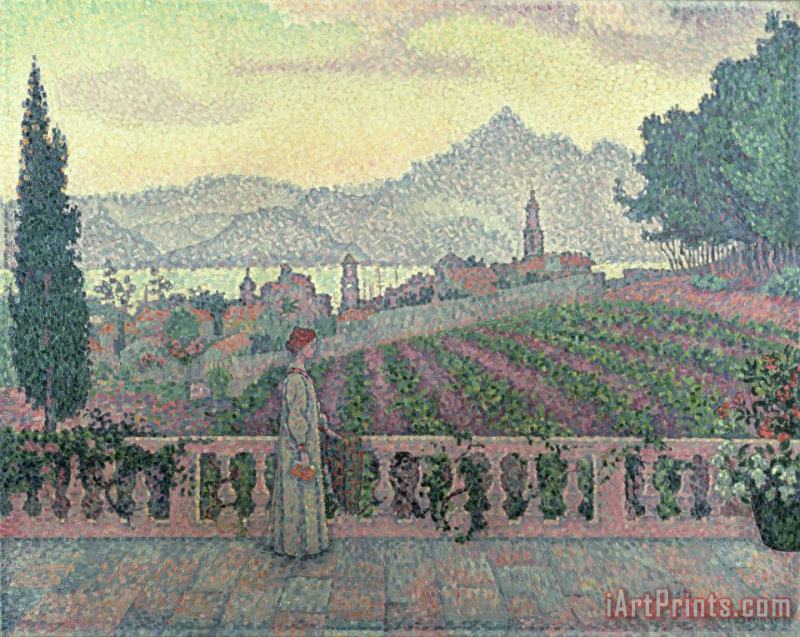 Woman on the Terrace painting - Paul Signac Woman on the Terrace Art Print
