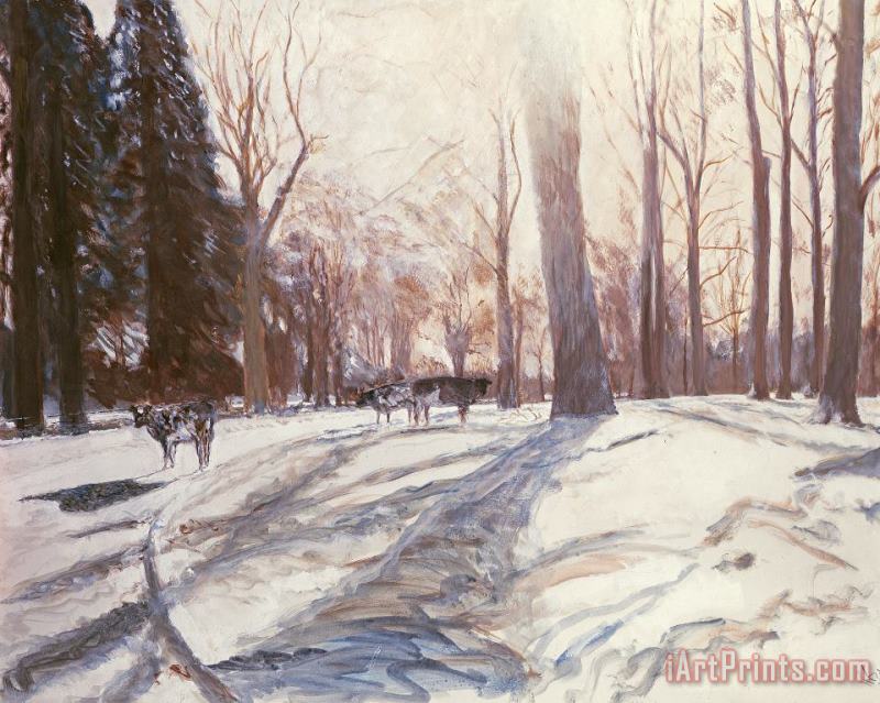 Snow At Broadlands painting - Paul Stewart Snow At Broadlands Art Print