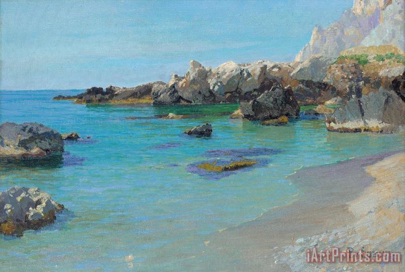 On the Capri Coast painting - Paul von Spaun On the Capri Coast Art Print