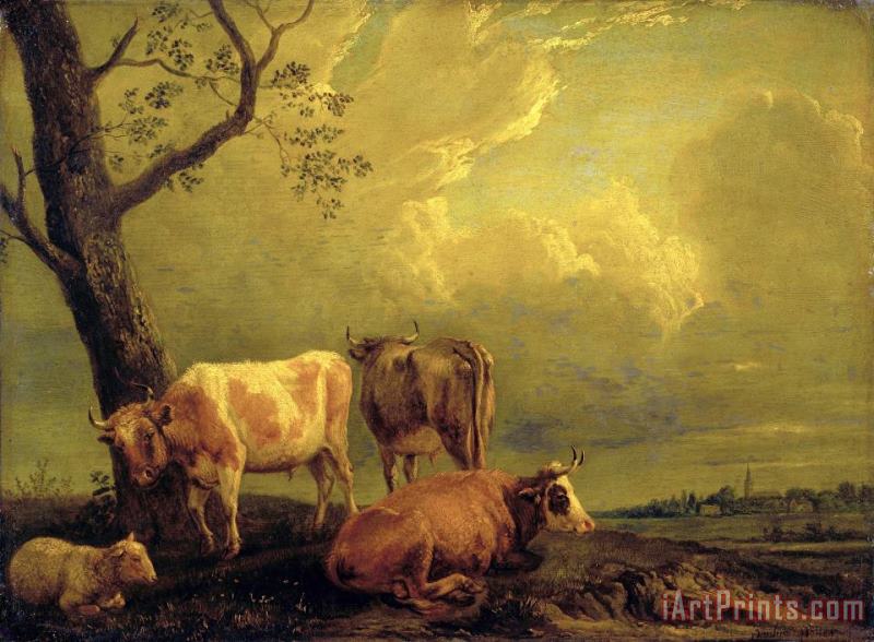 Paulus Potter Cattle And Sheep Art Painting