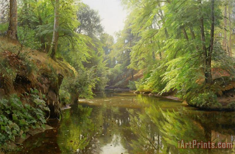 The Quiet River painting - Peder Monsted The Quiet River Art Print