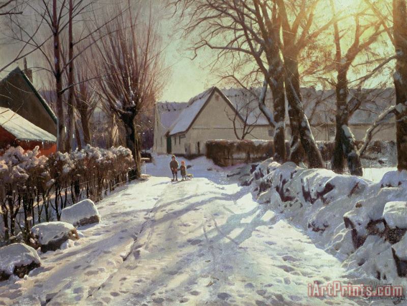 Peder Monsted The Road Home Art Painting