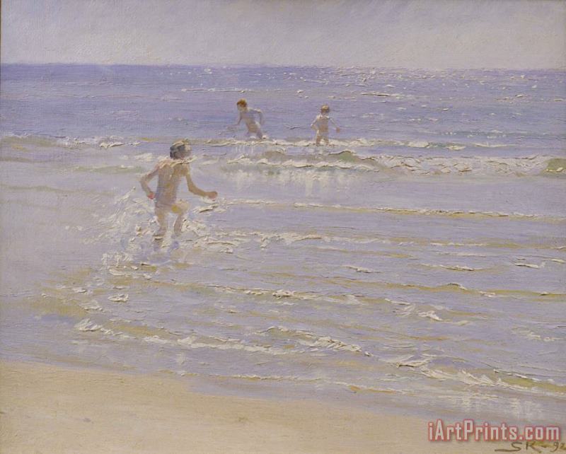 Peder Severin Kroyer Boys Swimming Art Painting