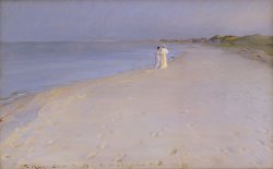 Peder Severin Kroyer Summer evening at the South Beach painting