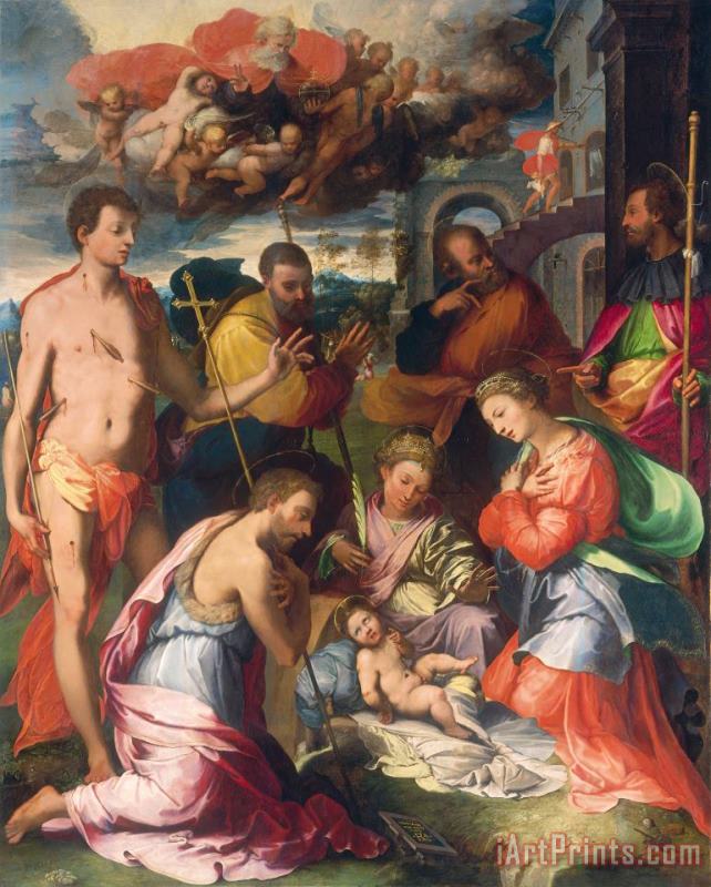 The Nativity painting - Perino del Vaga Pietro Buonaccorsi The Nativity Art Print