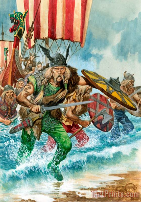 Vikings painting - Pete Jackson Vikings Art Print