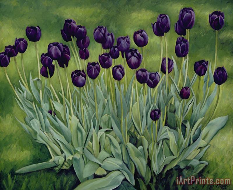 Black Tulips painting - Peter Breeden Black Tulips Art Print