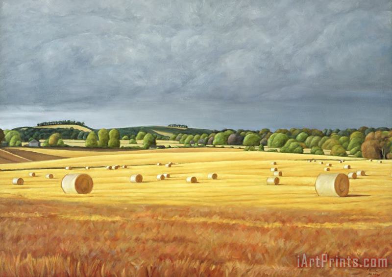 Harvested Fields At Kilconquhar painting - Peter Breeden Harvested Fields At Kilconquhar Art Print