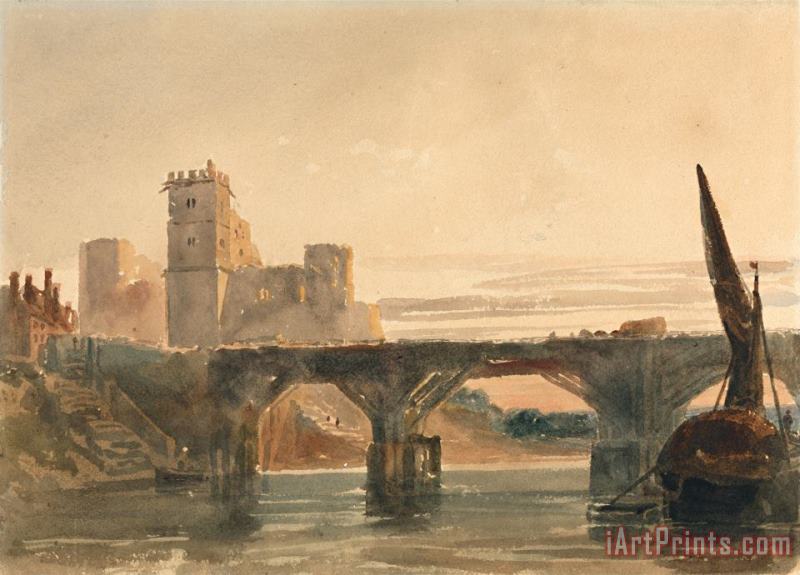 Peter de Wint Chepstow Castle From The Bridge Art Painting