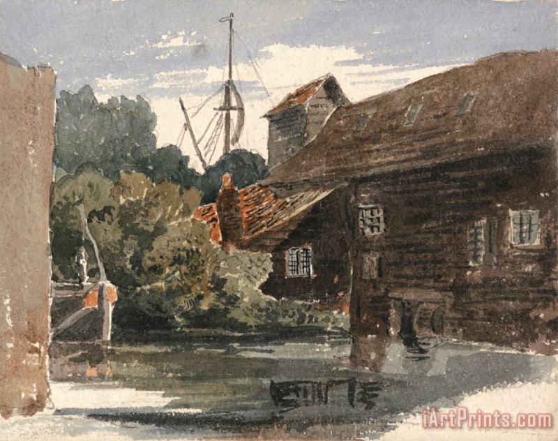 Peter de Wint Mill at Teddington on The Thames Art Painting