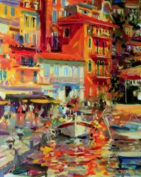Peter Graham Reflections - Villefranche painting