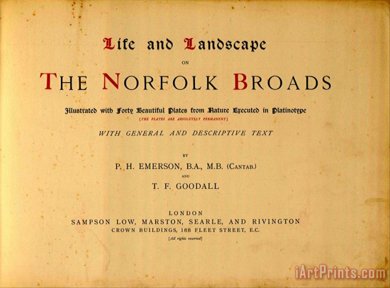 Life And Landscape on The Norfolk Broads. Illustrated with Forty Beautiful Plates From Nature Execut... painting - Peter Henry Emerson Life And Landscape on The Norfolk Broads. Illustrated with Forty Beautiful Plates From Nature Execut... Art Print