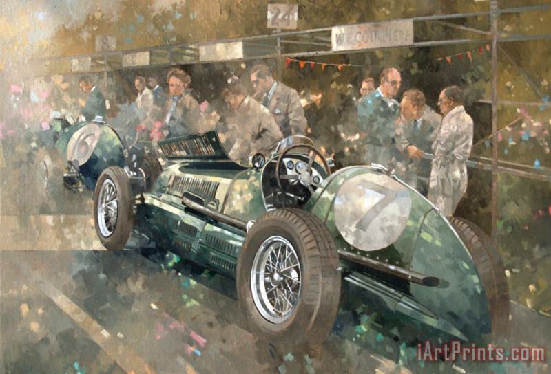 R. Parnell's Maserati painting - Peter Miller R. Parnell's Maserati Art Print