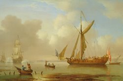 Peter Monamy Royal Yacht Becalmed At Anchor painting
