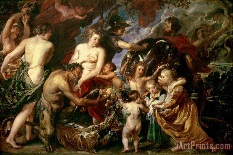Minerva Protects Pax From Mars (peace And War), 1629 30 painting - Peter Paul Rubens Minerva Protects Pax From Mars (peace And War), 1629 30 Art Print