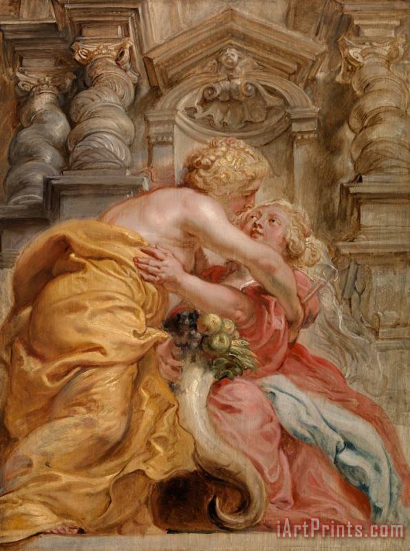 Peace Embracing Plenty painting - Peter Paul Rubens Peace Embracing Plenty Art Print