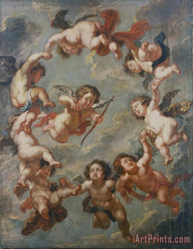 Peter Paul Rubens Putti a Ceiling Decoration Art Painting