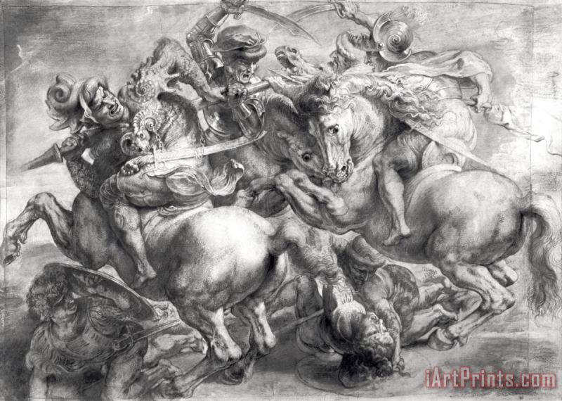 The Battle of Anghiari After Leonardo Da Vinci (1452 1519) painting - Peter Paul Rubens The Battle of Anghiari After Leonardo Da Vinci (1452 1519) Art Print