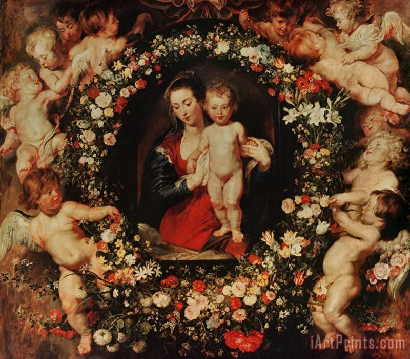 Virgin with a Garland of Flowers painting - Peter Paul Rubens Virgin with a Garland of Flowers Art Print