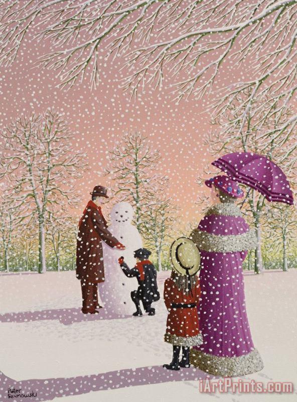 The Snowman painting - Peter Szumowski The Snowman Art Print
