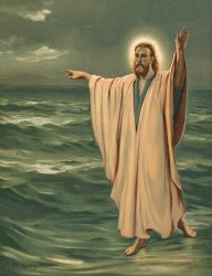 Philip Richard Morris Christ walking on the sea painting