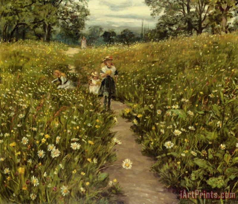 Phillip Richard Morris Gathering Wild Flowers Art Painting